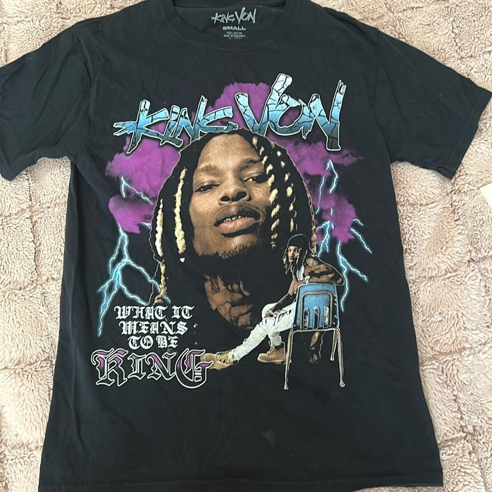 King Von “What It Means To Be King” Big Graphic T-Shirt Men’s Size S - Rap Tee